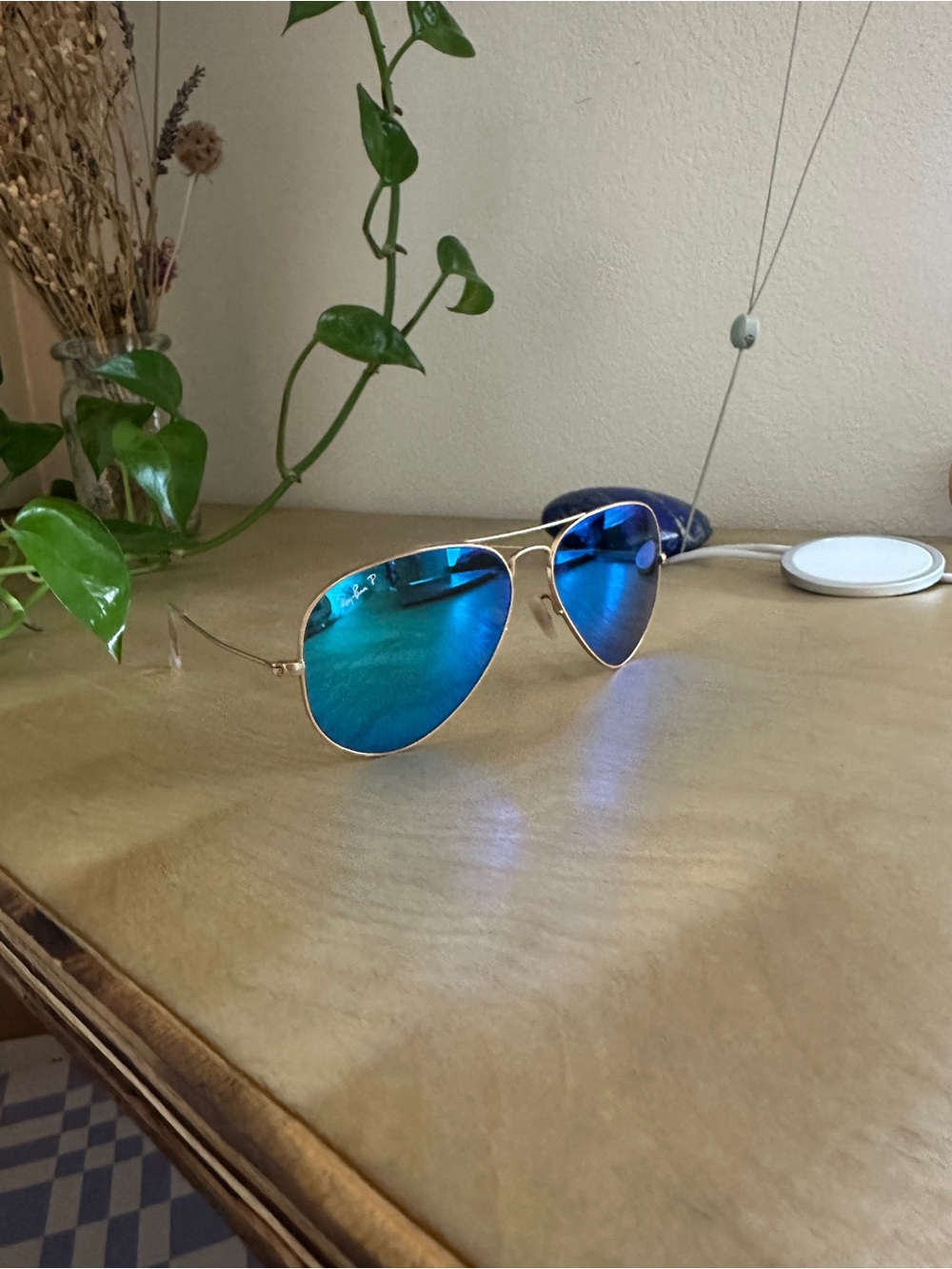 Ray-Ban Aviator Blue Mirrored Gold Frame Aviator 58-14 Sunglasses